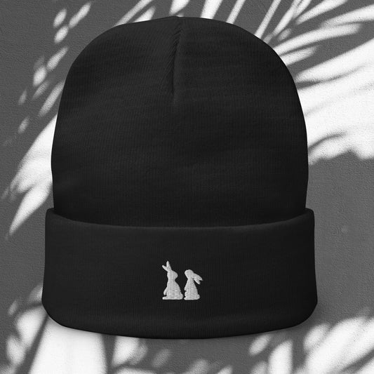 Bunnies-Embroidered Beanie