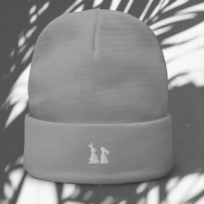 Bunnies-Embroidered Beanie