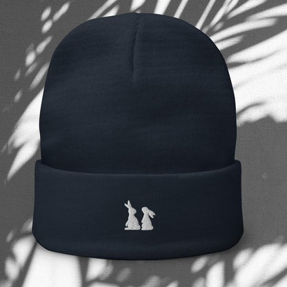 Bunnies-Embroidered Beanie